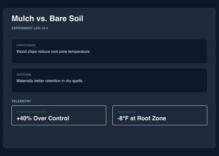 Mulch versus bare soil experiment illustration