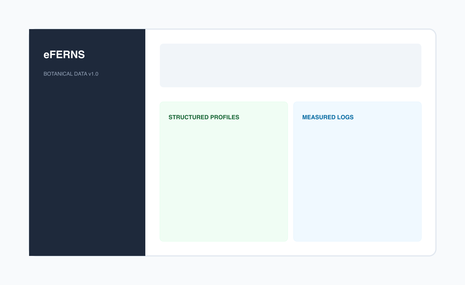 eFerns hero illustration showing structured plant data panels